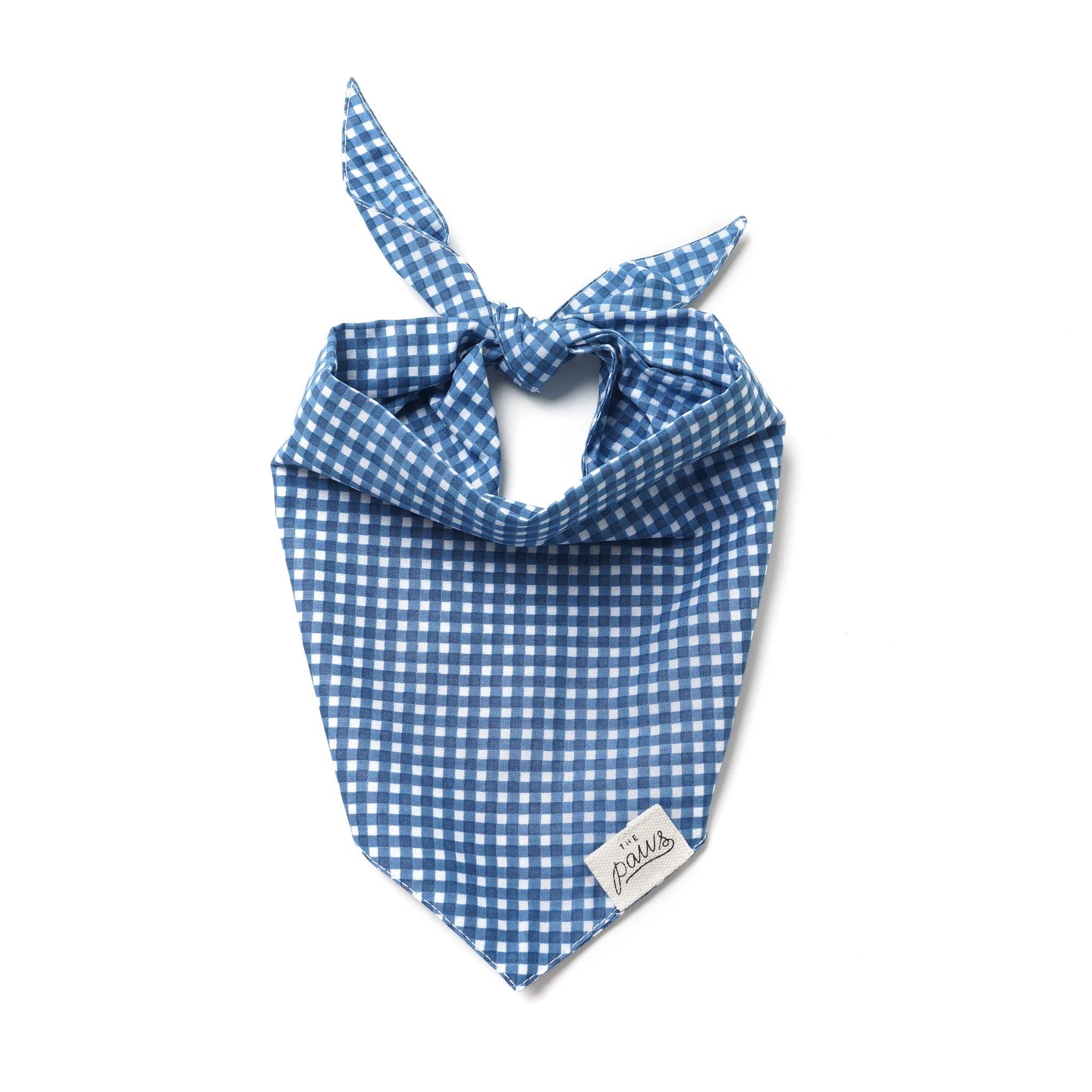 Blue Gingham Dog Bandana - The Paws