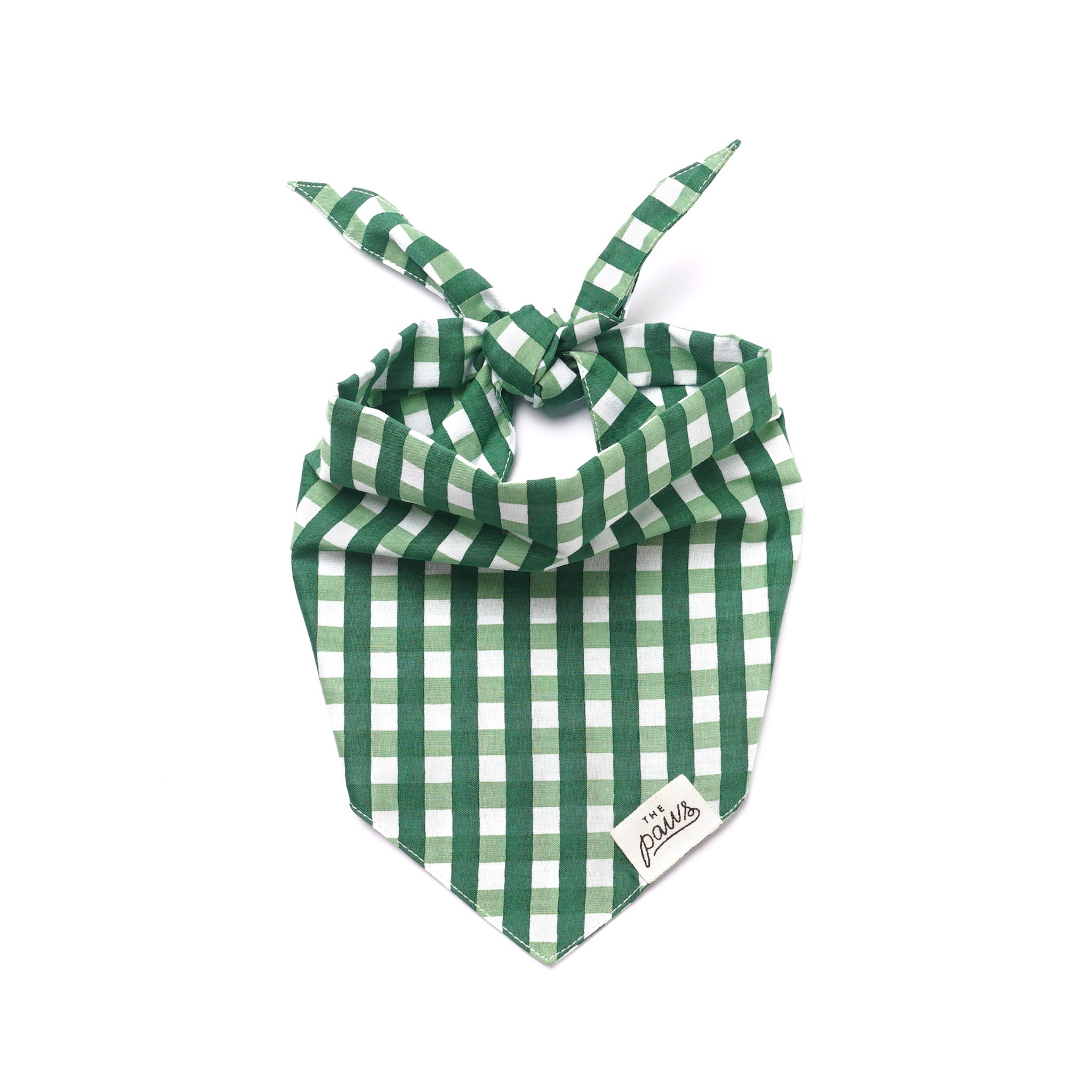 Classic Green Check Dog Bandana- The Paws