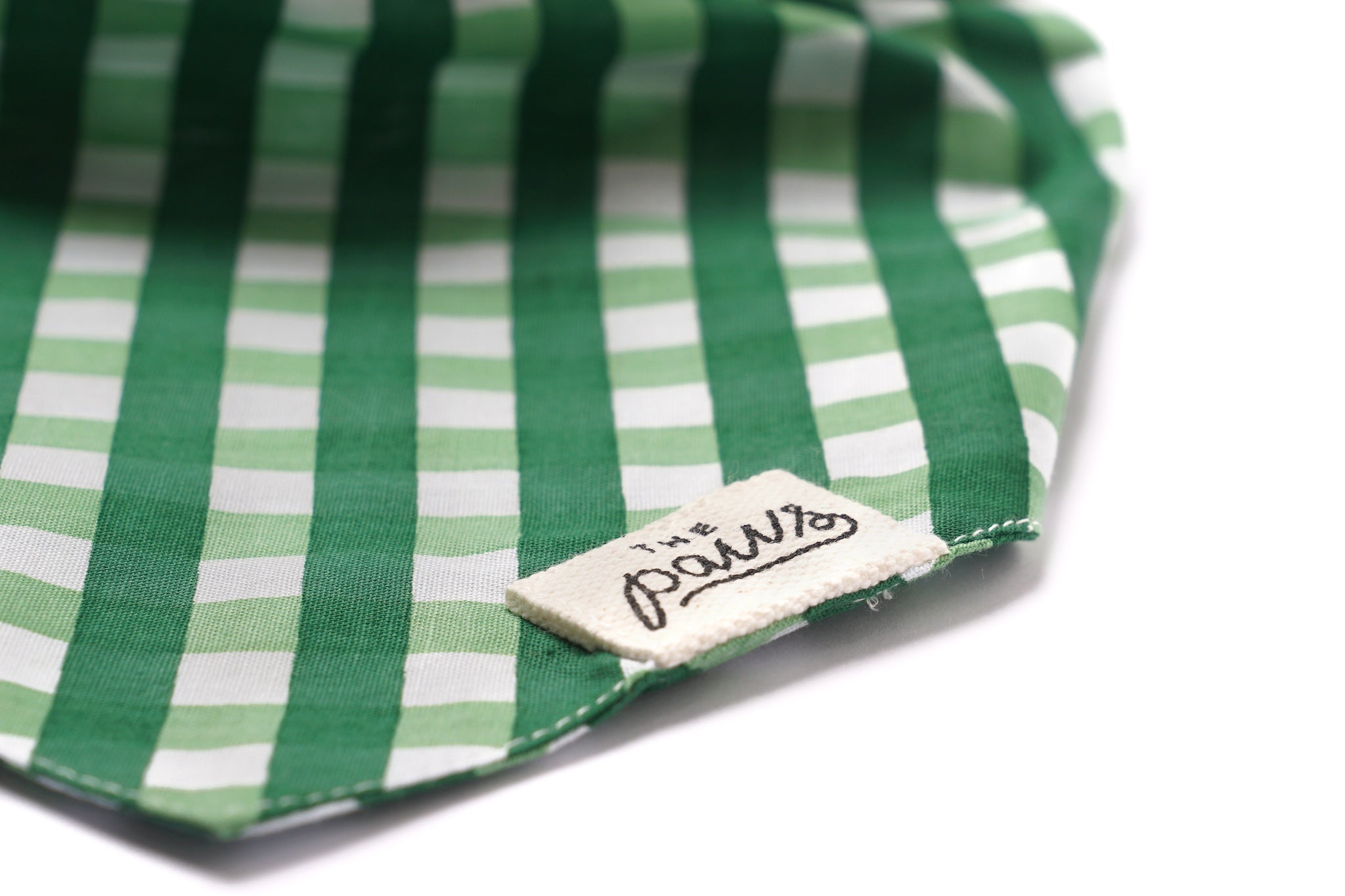 Classic Green Check dog bandana detail