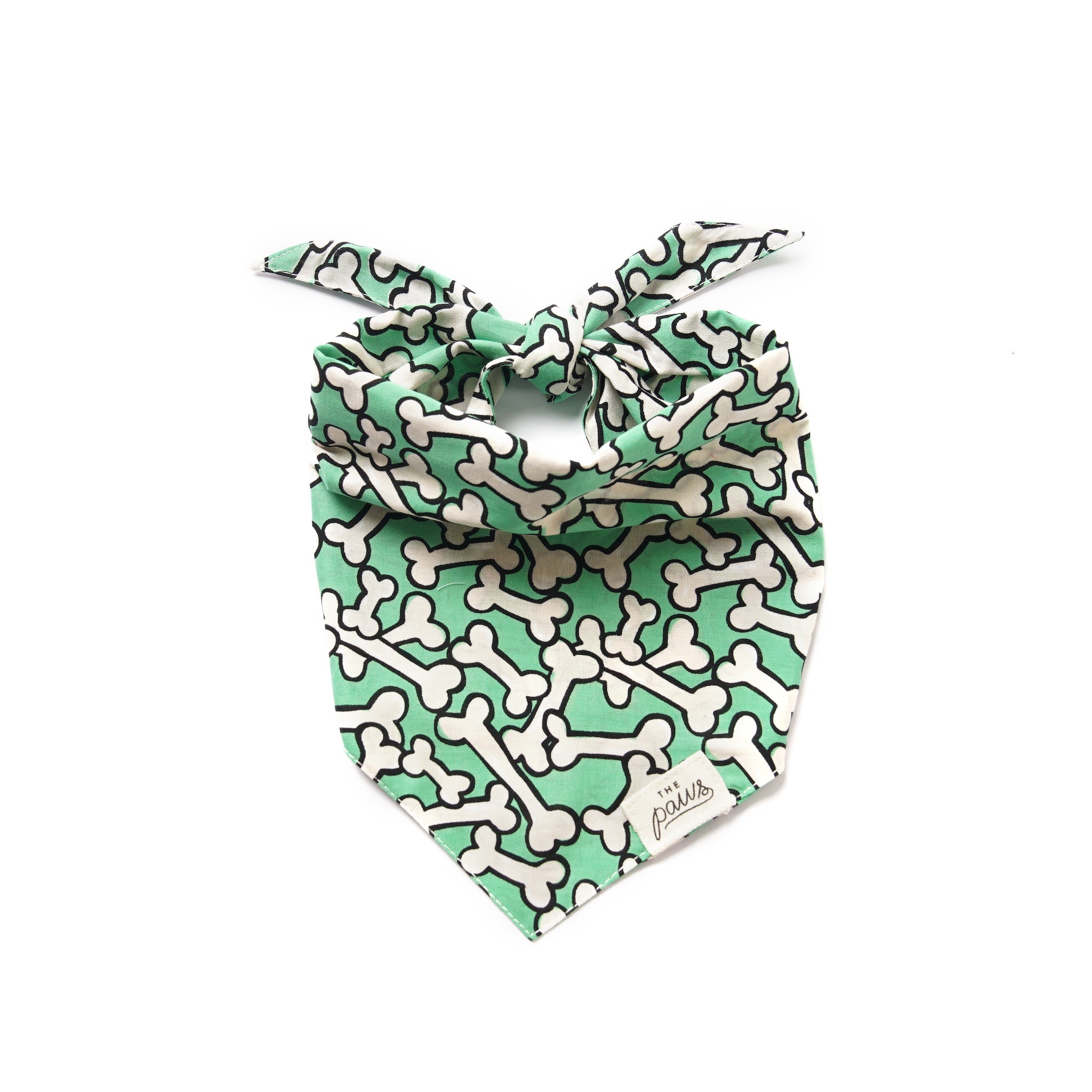 Green bandana covered in bones